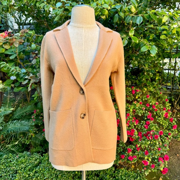 Ann Taylor Sweater Blazer Dominican Sand Sz XS - Picture 2 of 10